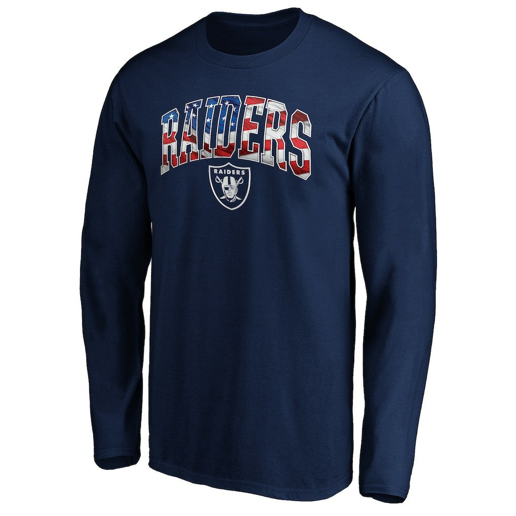 Las Vegas Raiders Banner Wave Long Sleeve T-Shirt Navy