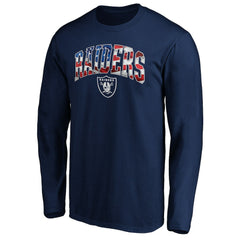 Las Vegas Raiders Banner Wave Long Sleeve T-Shirt Navy