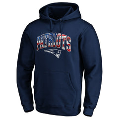 New England Patriots Banner Wave Pullover Hoodie Navy