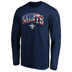 New Orleans Saints Banner Wave Long Sleeve T-Shirt Navy