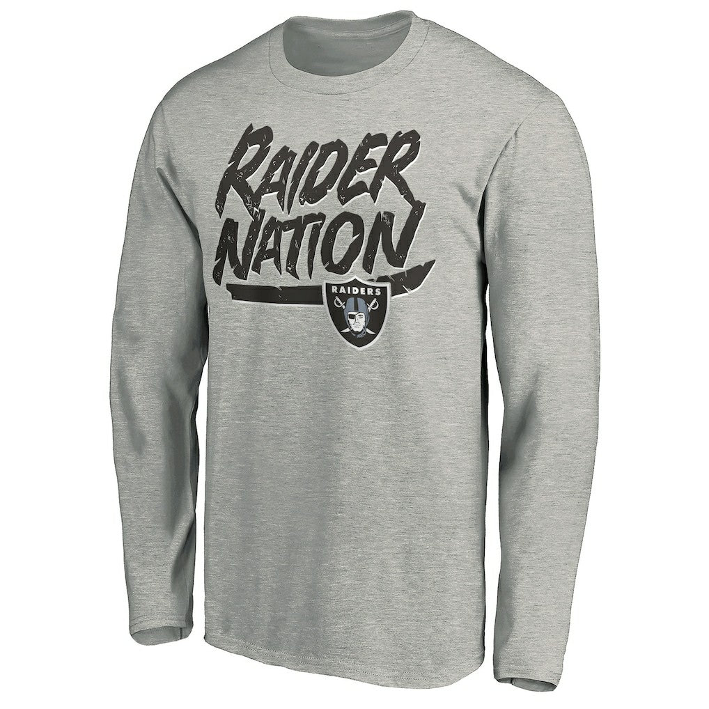 Las Vegas Raiders Hometown Collection Raider Nation Long Sleeve T-Shirt Gray
