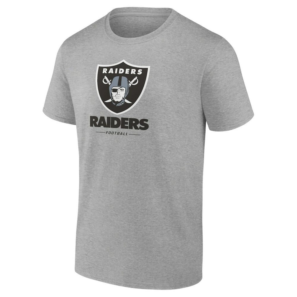 Las Vegas Raiders Team Lockup T-Shirt Heather Gray