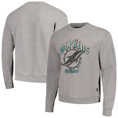 Miami Dolphins The Wild Collective Unisex Distressed Pullover Sweatshirt Gray