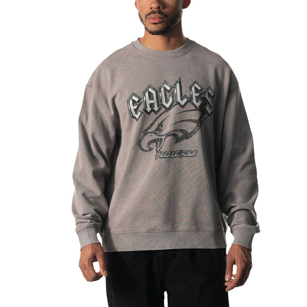 Philadelphia Eagles The Wild Collective Unisex Distressed Pullover Sweatshirt Gray