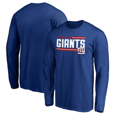 New York Giants On Side Stripe Long Sleeve T-Shirt Royal