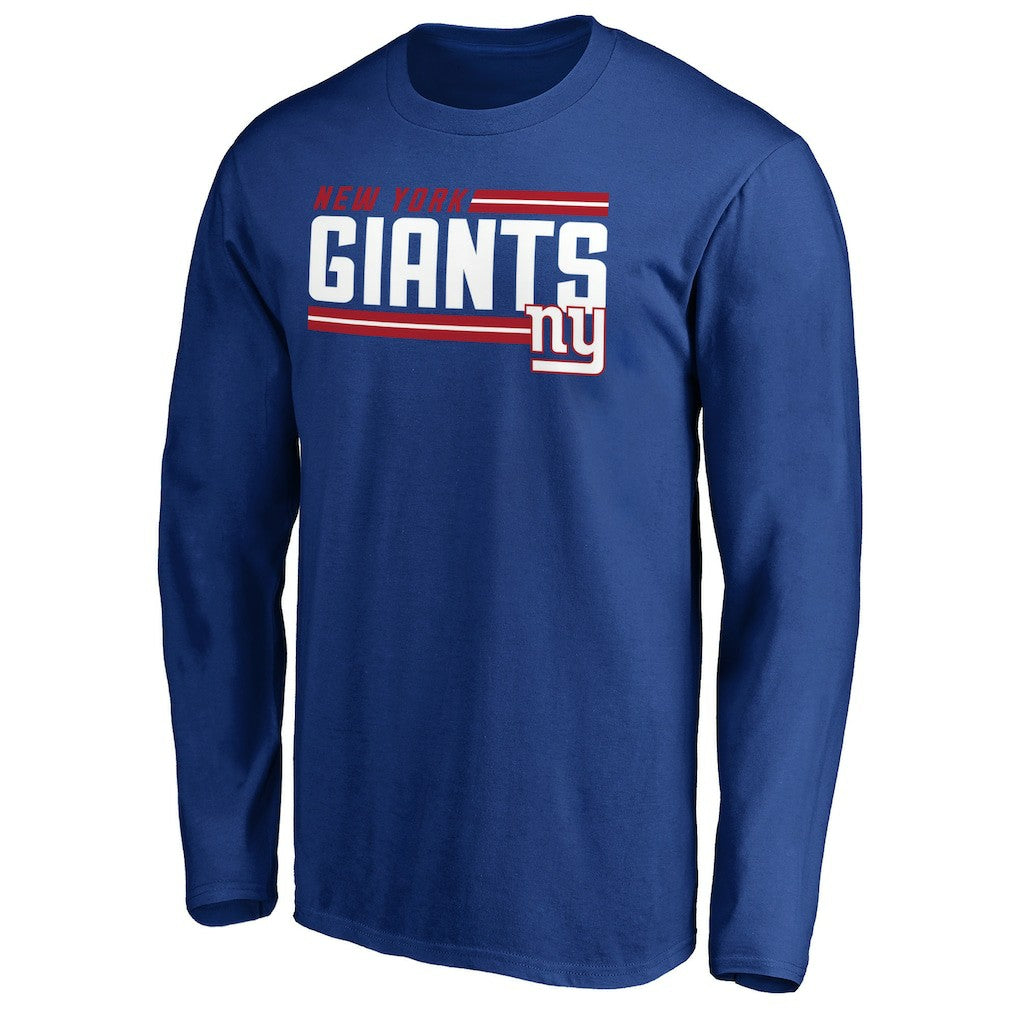 New York Giants On Side Stripe Long Sleeve T-Shirt Royal
