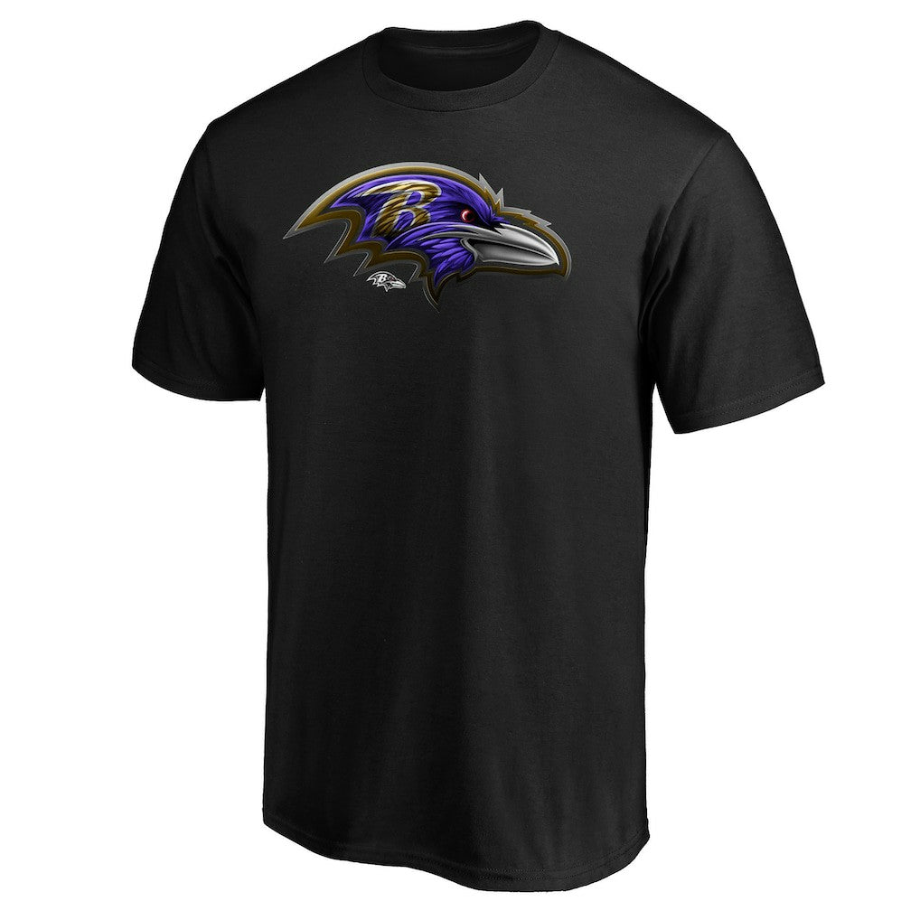 Baltimore Ravens Midnight Mascot Team Logo T-Shirt Black