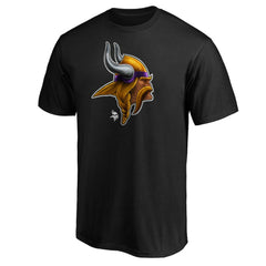 Minnesota Vikings Midnight Mascot Team Logo T-Shirt Black
