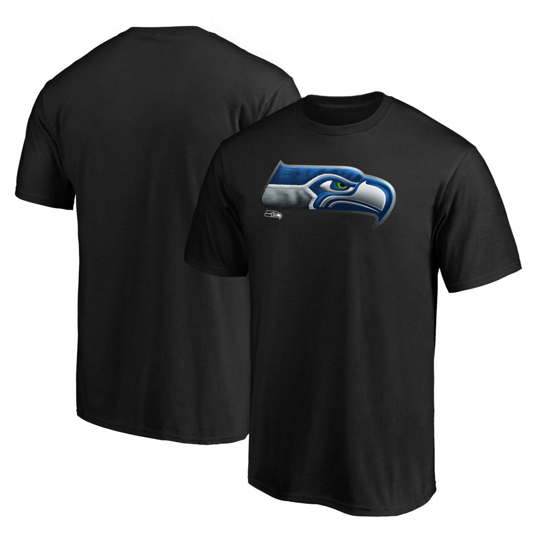 Seattle Seahawks Midnight Mascot Team Logo T-Shirt Black