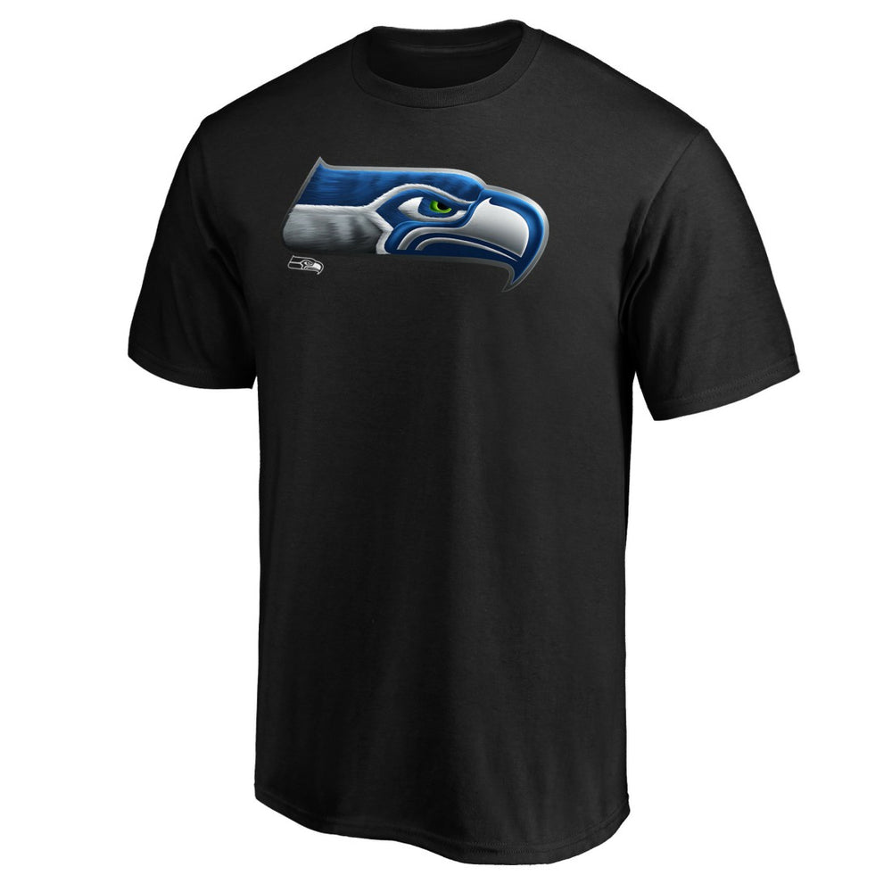 Seattle Seahawks Midnight Mascot Team Logo T-Shirt Black