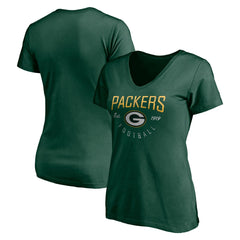 Green Bay Packers Women's Live For It V-Neck T-Shirt Green