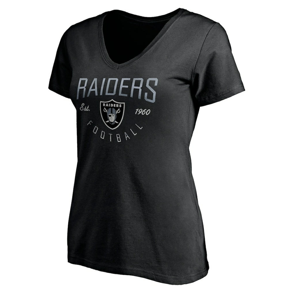 Las Vegas Raiders Women's Live For It V-Neck T-Shirt Black