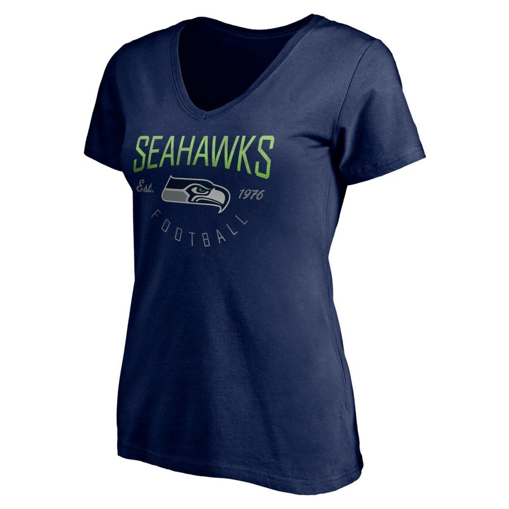Seattle Seahawks Women's Live For It V-Neck T-Shirt College Navy