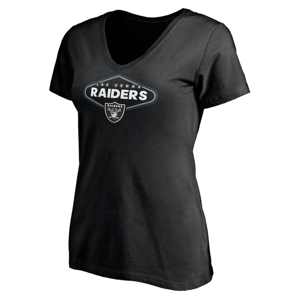 Las Vegas Raiders Women's Hometown Collection 1st Down V-Neck T-Shirt Black