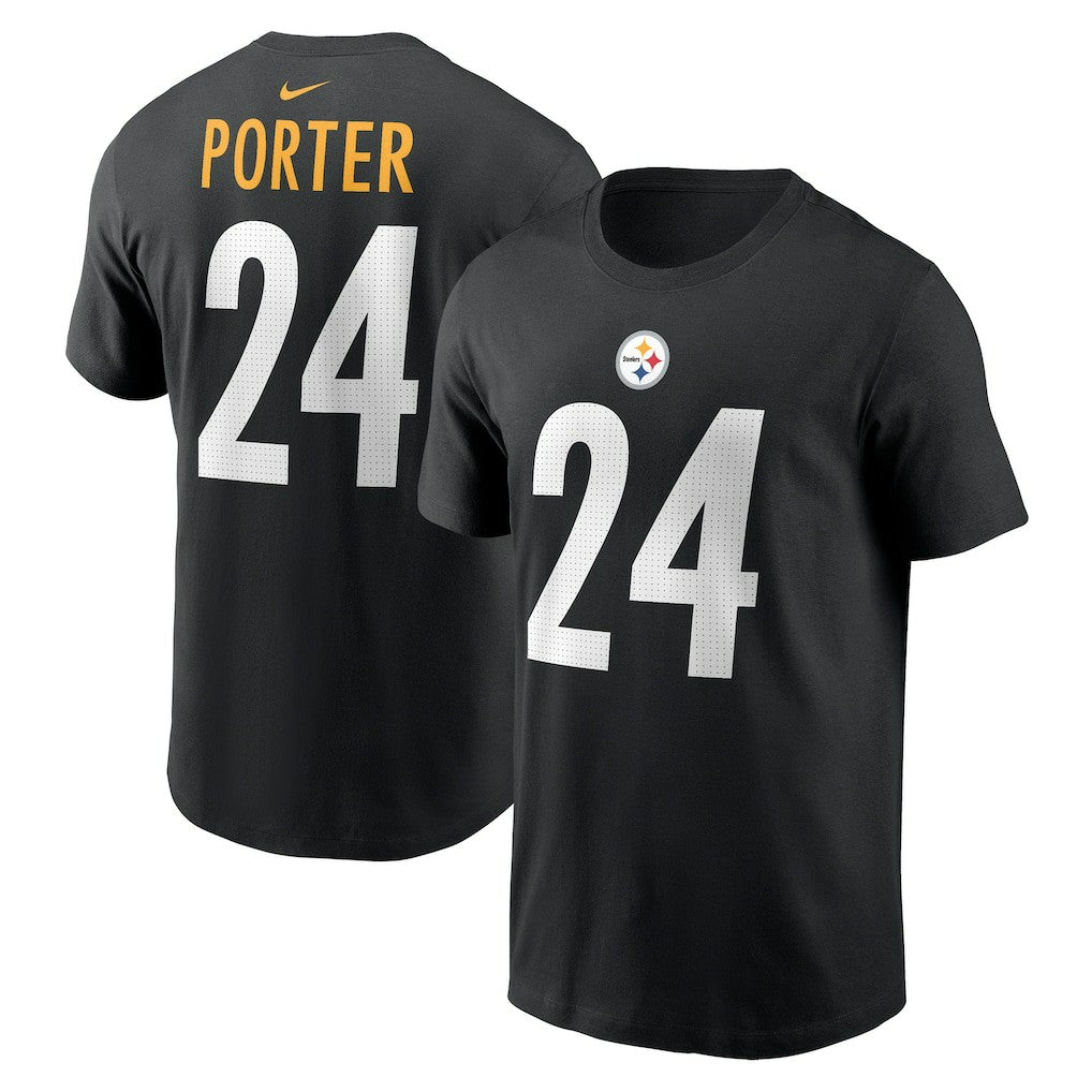 Nike Joey Porter Jr. Pittsburgh Steelers Player Name & Number T-Shirt Black