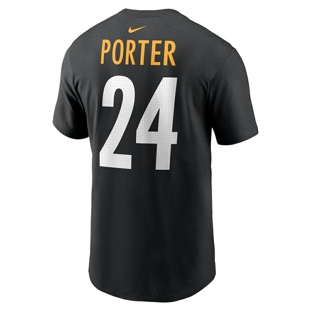 Nike Joey Porter Jr. Pittsburgh Steelers Player Name & Number T-Shirt Black