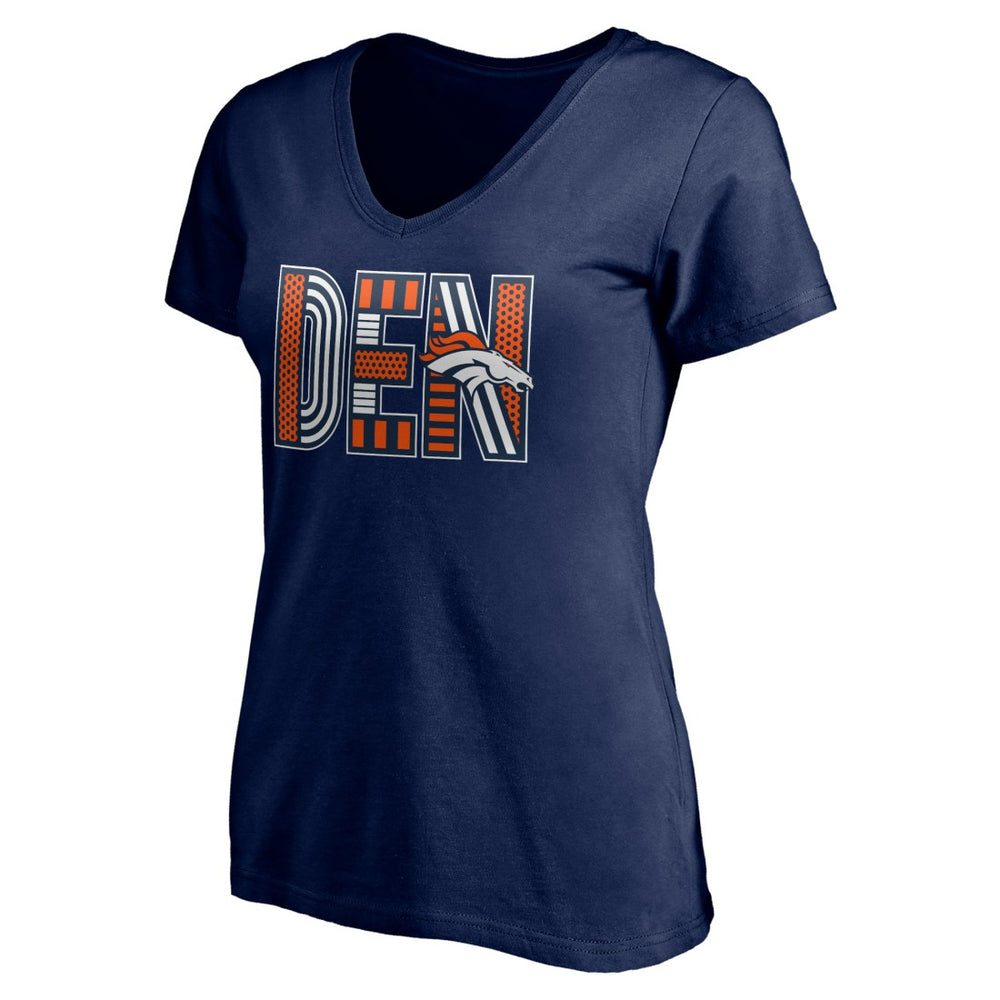 Denver Broncos Women's Hometown Collection V-Neck T-Shirt Navy
