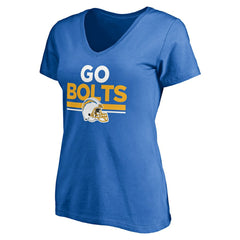 Los Angeles Chargers Women's Hometown Collection Go Bolts V-Neck T-Shirt Powder Blue