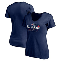 New England Patriots Women's Hometown Collection V-Neck T-Shirt Navy
