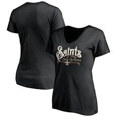 New Orleans Saints Women's Hometown Collection V-Neck T-Shirt Black