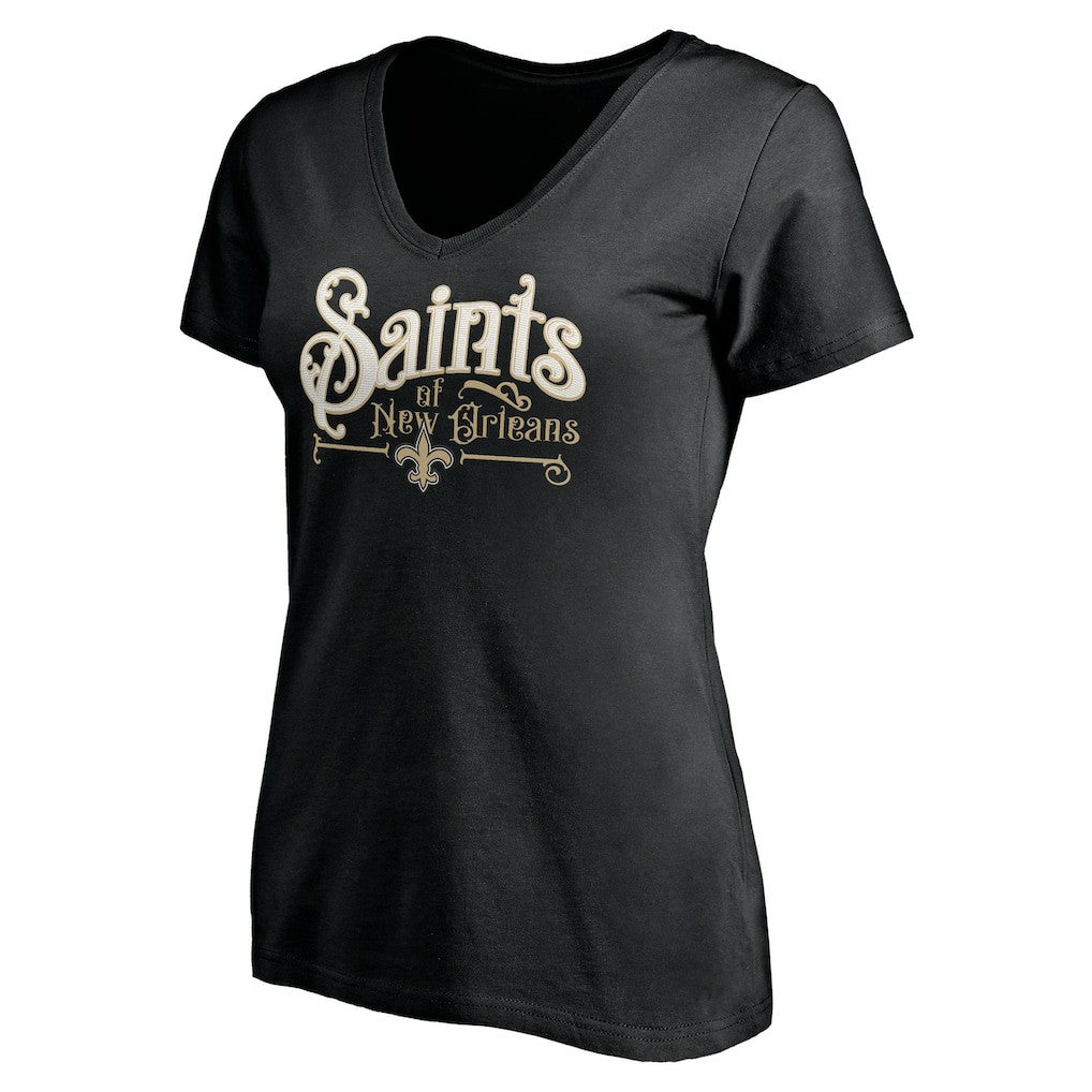 New Orleans Saints Women's Hometown Collection V-Neck T-Shirt Black