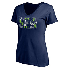 Seattle Seahawks Women's Hometown Collection V-Neck T-Shirt College Navy