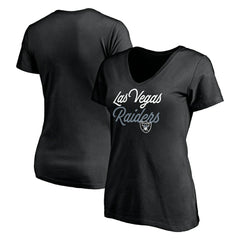 Las Vegas Raiders Women's Long Stride V-Neck T-Shirt Black