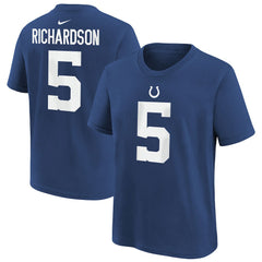 Nike Anthony Richardson Sr. Indianapolis Colts Youth Player Name & Number T-Shirt Royal