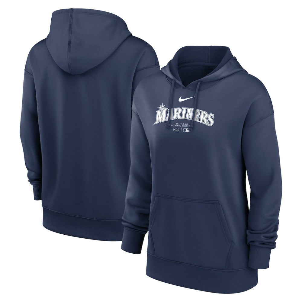 Seattle Mariners Nike Women's Authentic Collection Performance Pullover Hoodie - Navy - Nike Discount