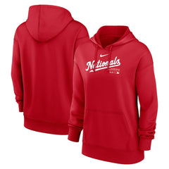 Washington Nationals Nike Women's Authentic Collection Performance Pullover Hoodie - Red - Nike on Sale