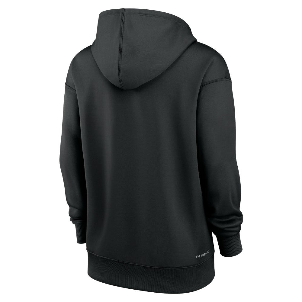 Miami Marlins Nike Women's Authentic Collection Performance Pullover Hoodie - Black - Nike Lifestyle