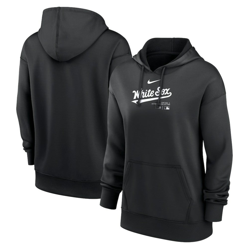 Chicago White Sox Nike Women's Authentic Collection Performance Pullover Hoodie - Black - Nike Lifestyle