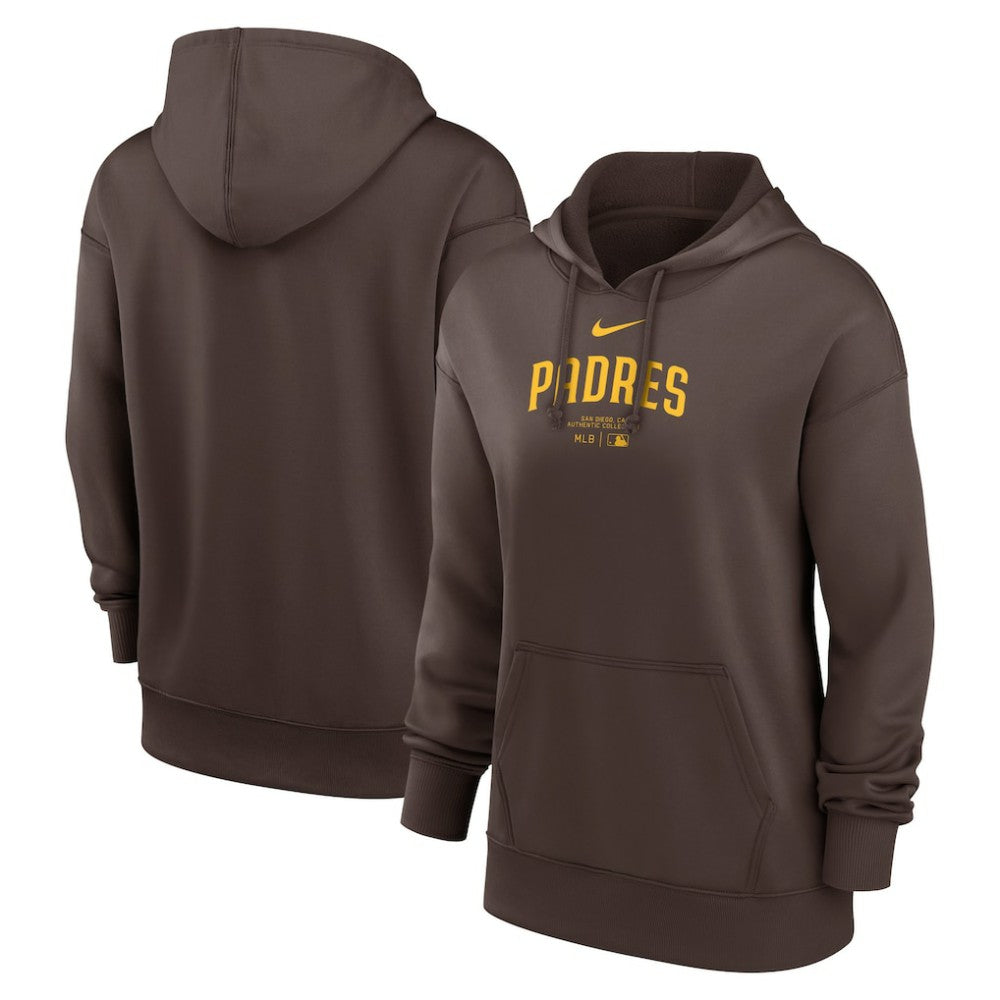 San Diego Padres Nike Women's Authentic Collection Performance Pullover Hoodie - Brown - Nike Lifestyle