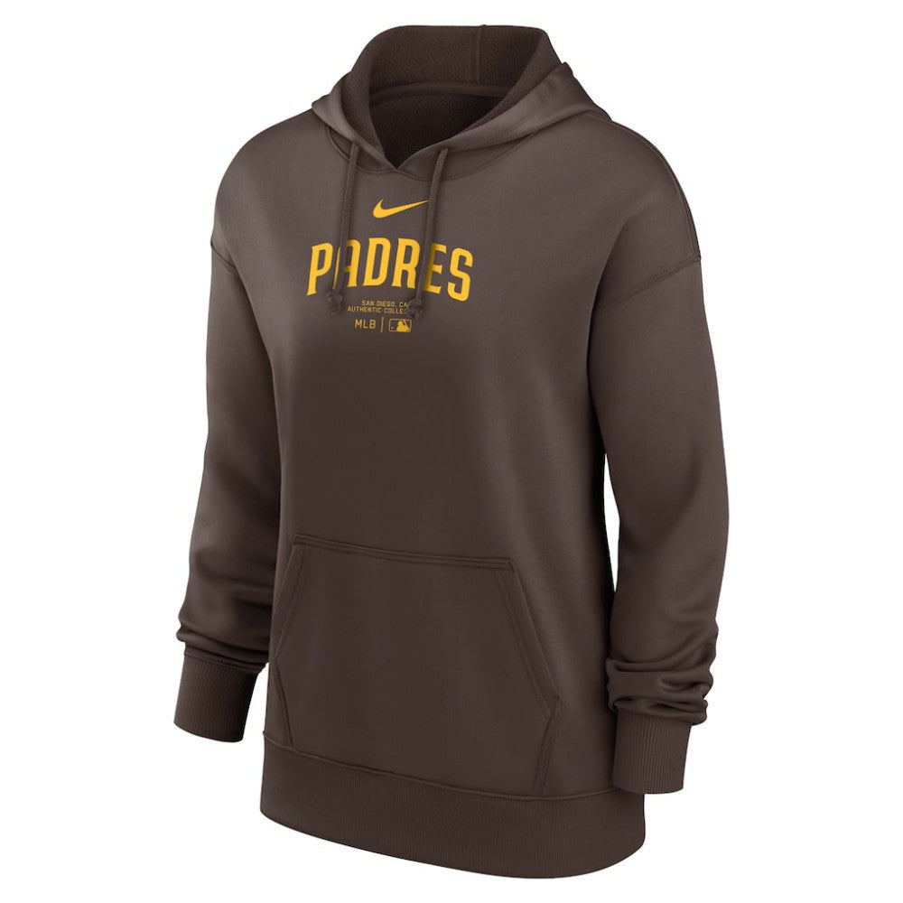 San Diego Padres Nike Women's Authentic Collection Performance Pullover Hoodie - Brown - Nike Lifestyle