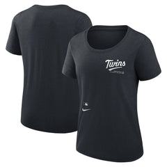 Minnesota Twins Nike Women's Authentic Collection Performance Scoop Neck T-Shirt - Navy - Nike on Sale