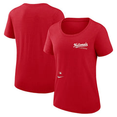 Washington Nationals Nike Women's Authentic Collection Performance Scoop Neck T-Shirt - Red - Nike on Sale
