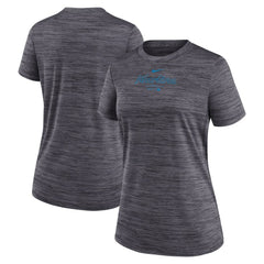 Miami Marlins Nike Women's Authentic Collection Velocity Performance T-Shirt - Black - Nike on Sale
