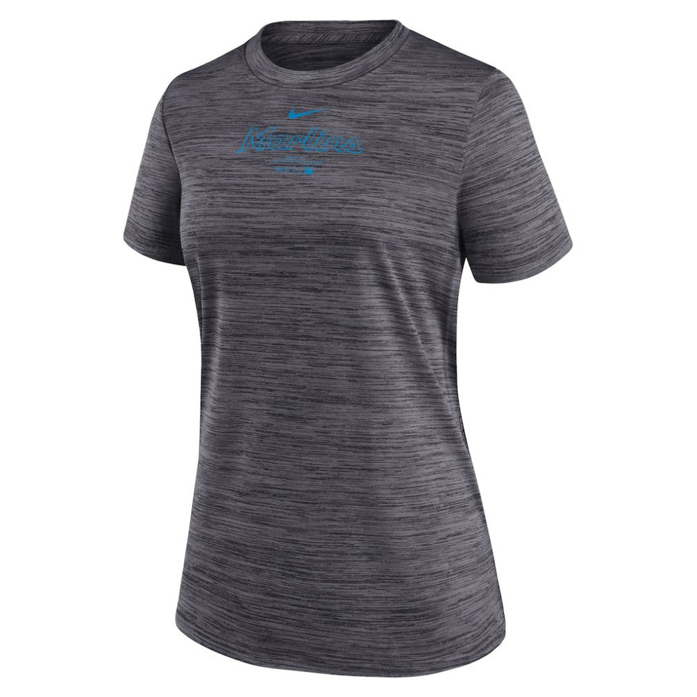 Miami Marlins Nike Women's Authentic Collection Velocity Performance T-Shirt - Black - Nike on Sale