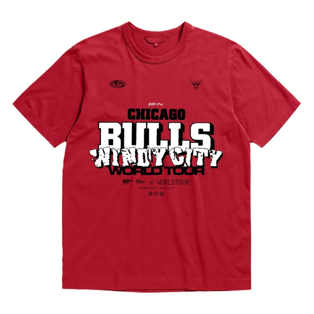 Chicago Bulls Bleacher Report x  Unisex World Tour T-Shirt for sale Red | Mitchell & Ness US