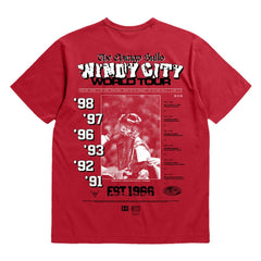 Chicago Bulls Bleacher Report x  Unisex World Tour T-Shirt for sale Red | Mitchell & Ness US