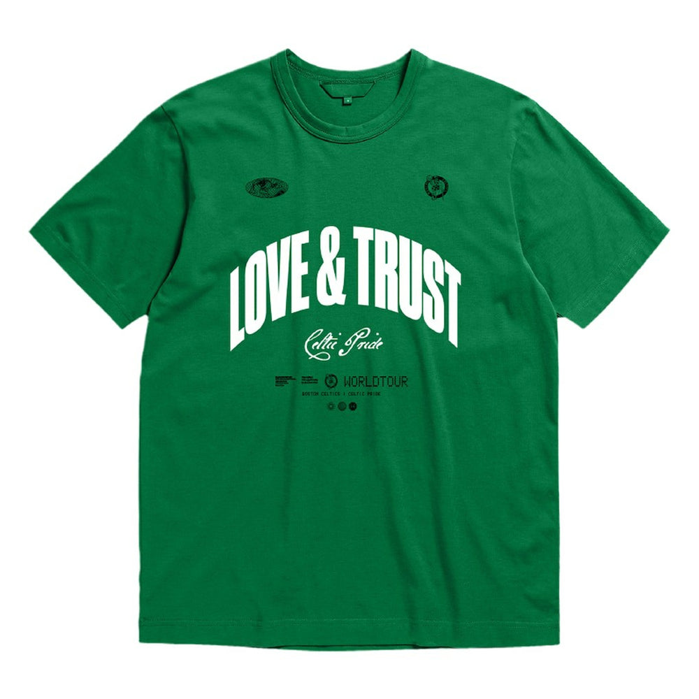 Boston Celtics Bleacher Report x  Unisex World Tour T-Shirt Kelly Green | Mitchell & Ness outlet