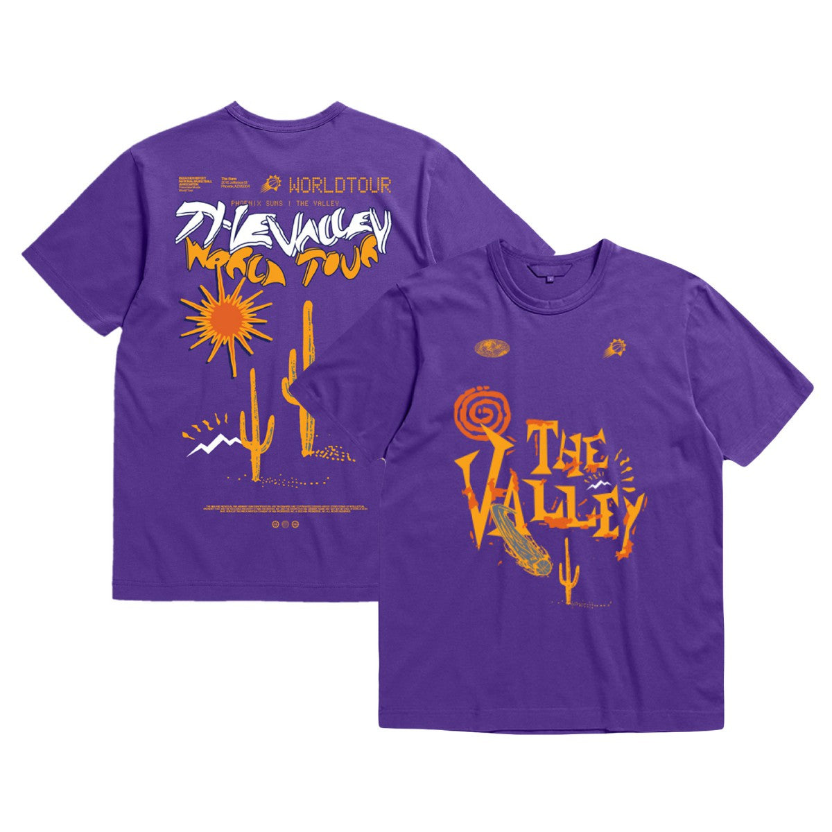 Phoenix Suns Bleacher Report x  Unisex World Tour T-Shirt Purple | Mitchell & Ness