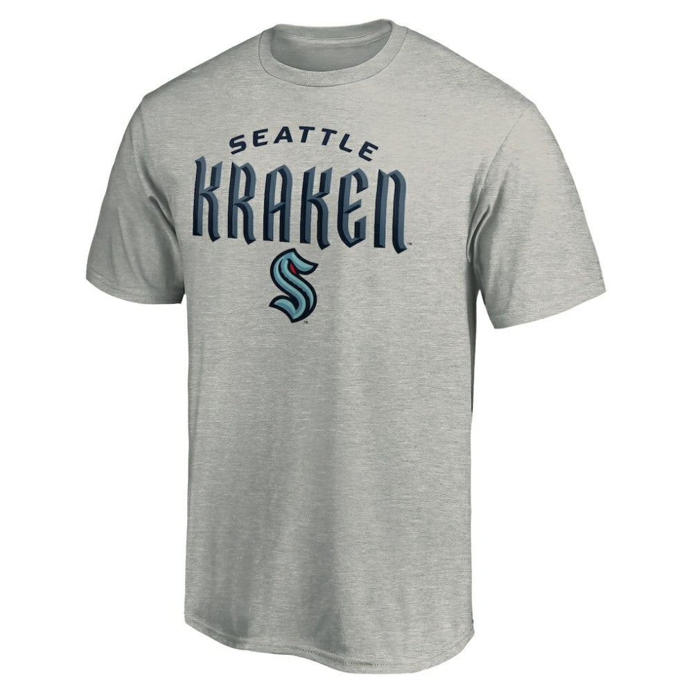 Seattle Kraken Team Lockup T-Shirt - Heather Gray - NHL 200131574