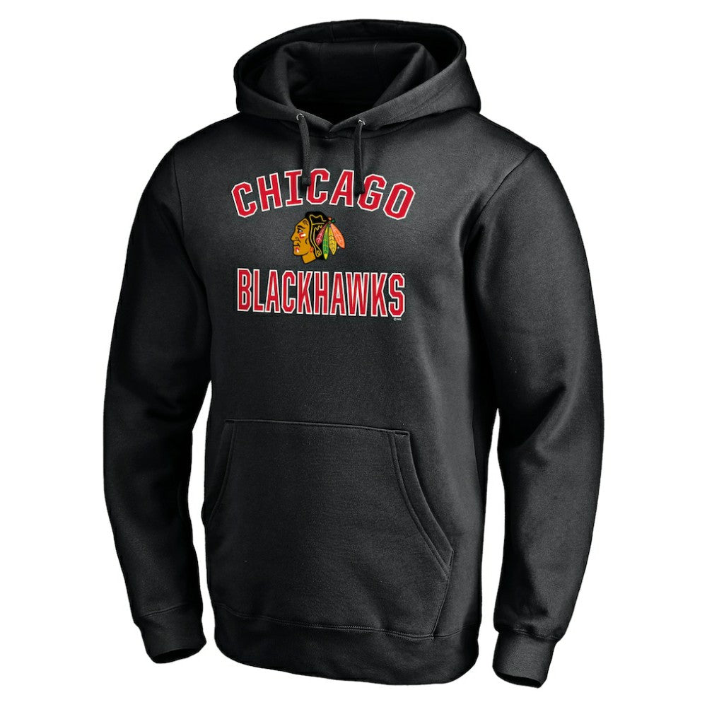 Chicago Blackhawks Victory Arch Pullover Hoodie - Black - NHL 200131635
