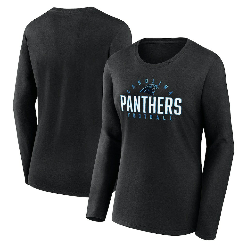 Fanatics Carolina Panthers Women's Plus Size Foiled Play Long Sleeve T-Shirt Black