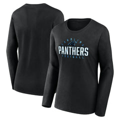 Fanatics Carolina Panthers Women's Plus Size Foiled Play Long Sleeve T-Shirt Black