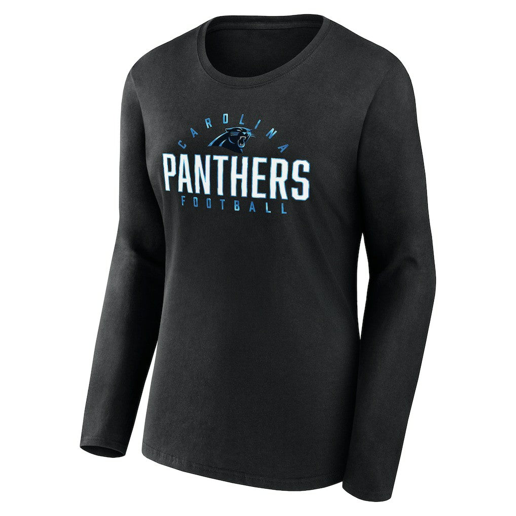 Fanatics Carolina Panthers Women's Plus Size Foiled Play Long Sleeve T-Shirt Black