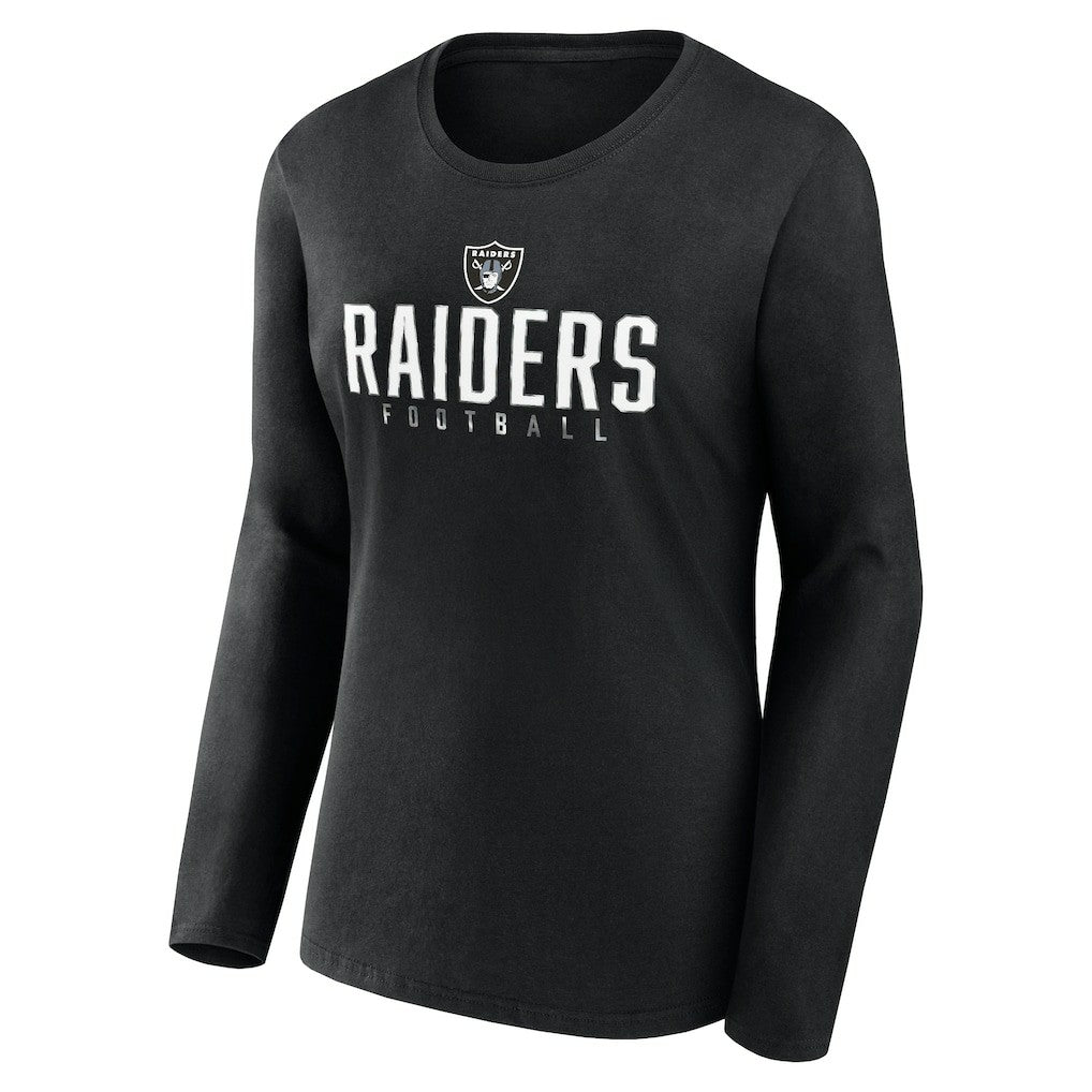 Fanatics Las Vegas Raiders Women's Plus Size Foiled Play Long Sleeve T-Shirt Black