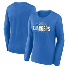 Fanatics Los Angeles Chargers Women's Plus Size Foiled Play Long Sleeve T-Shirt Powder Blue