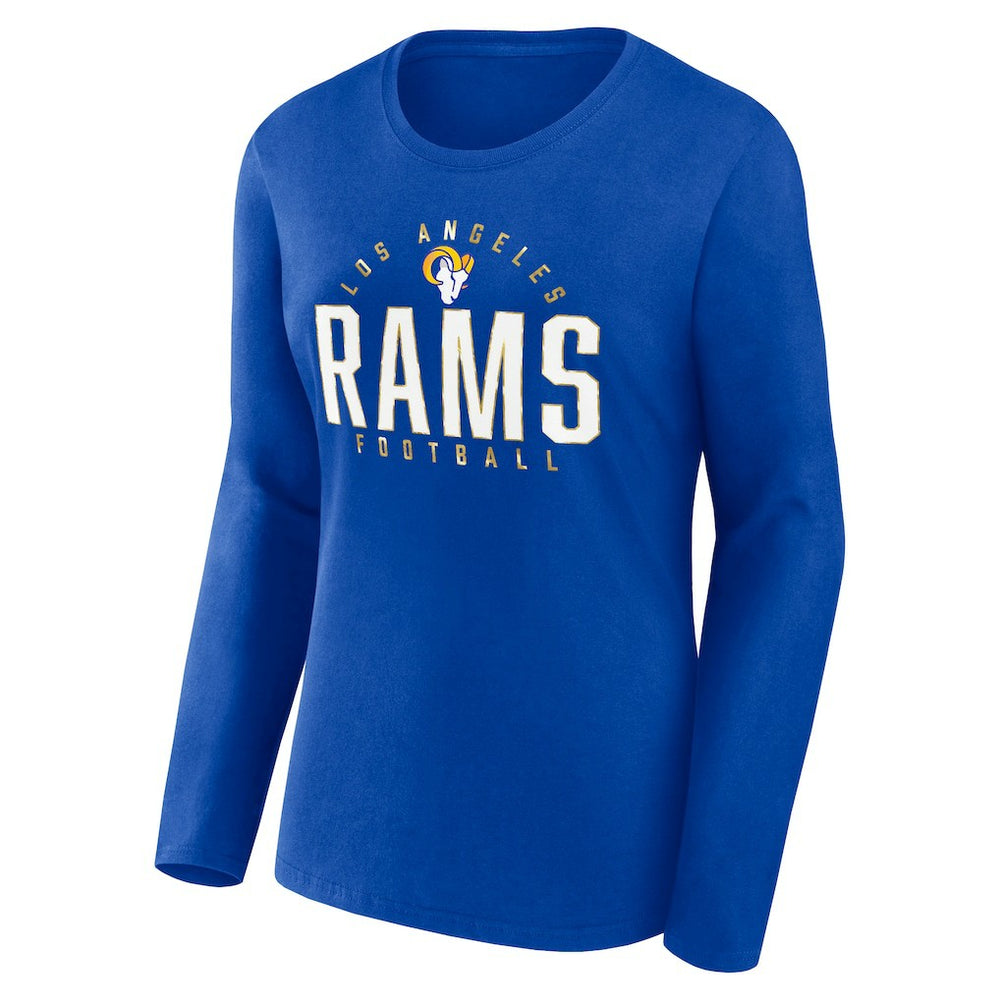 Fanatics Los Angeles Rams Women's Plus Size Foiled Play Long Sleeve T-Shirt Royal
